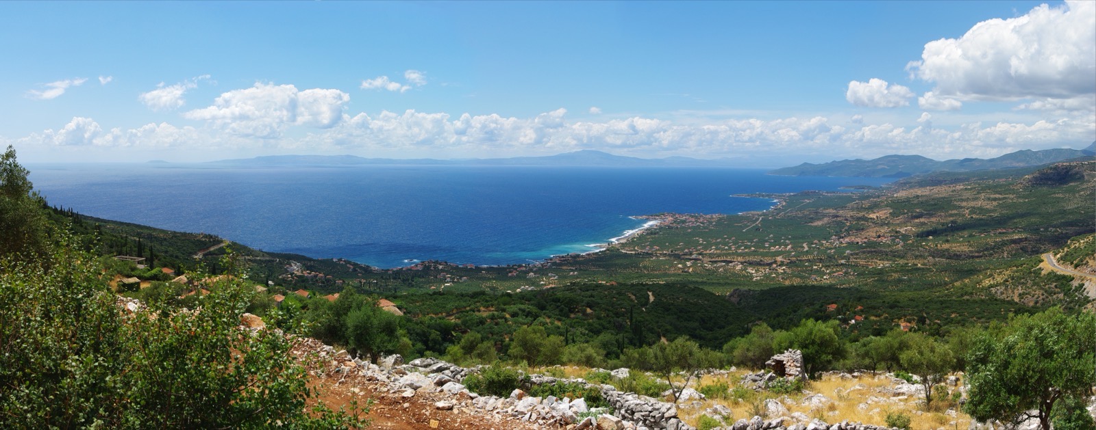 View over the Messenian Gulf from Exo Mani
